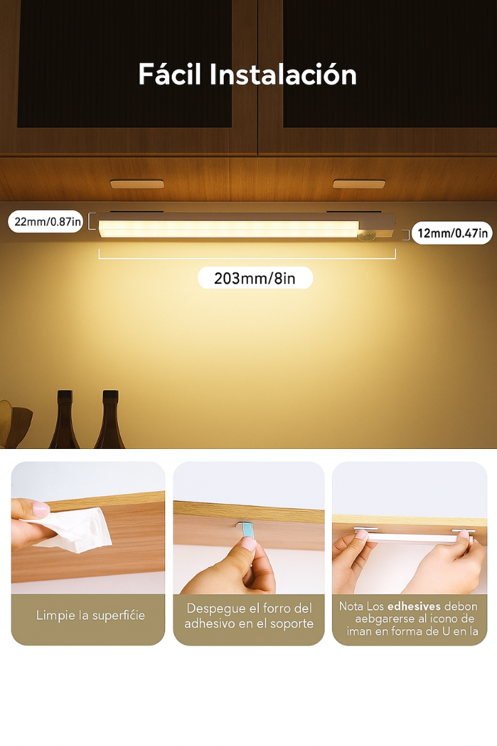 Luz LED Adhesiva con Sensor de Movimiento